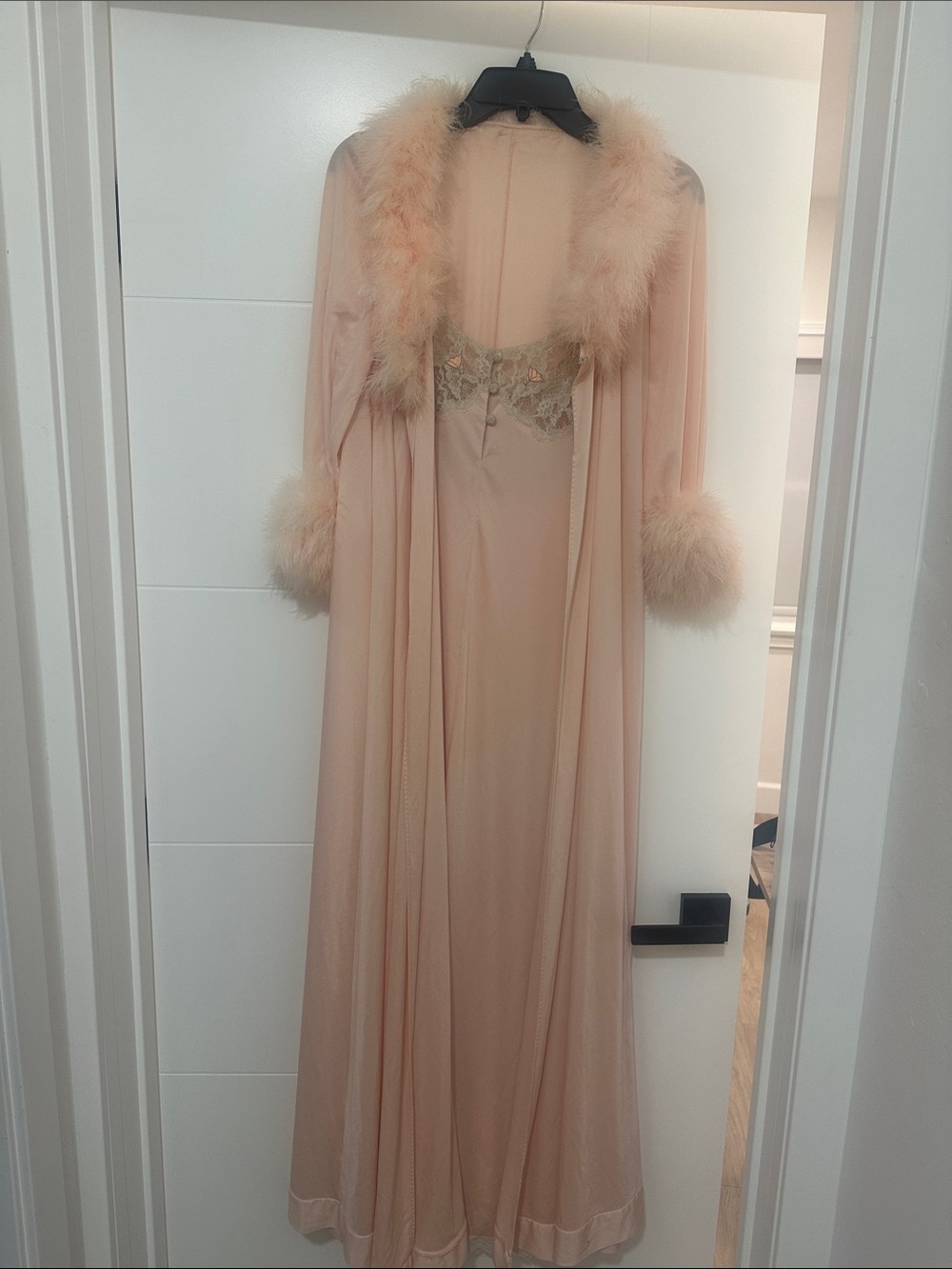 Claire Sandra by Lucie Ann Beverly Hills- Lace Trim Slip Dress & matching robe